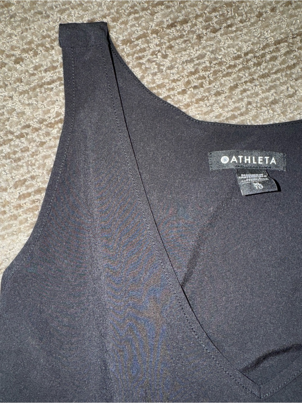 Athleta Swing Forward Pleated Black Racerback Active Tank Size XL - Picture 5 of 6